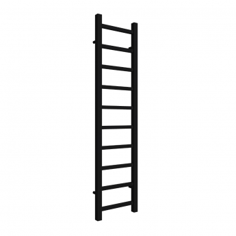 Reina Serena Square Tube Heated Towel Rail 1200mm H x 300mm W Black | Product Image