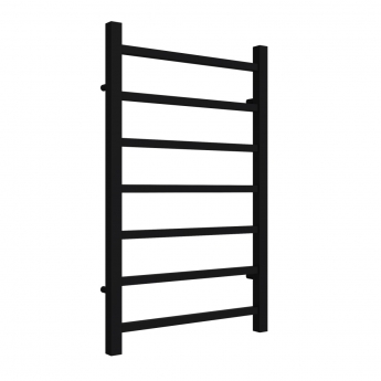 Reina Serena Square Tube Heated Towel Rail 800mm H x 500mm W Black | Product Image