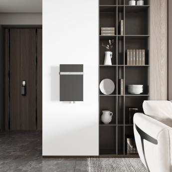 Reina Slimline Vertical Designer Radiator 470mm H x 300mm W Textured Matt Anthracite