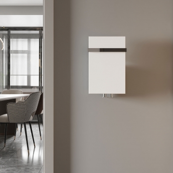 Reina Slimline Vertical Designer Radiator 470mm H x 300mm W Textured Matt White