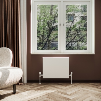 Reina Slimline Horizontal Designer Radiator 600mm H x 400mm W Textured Matt White