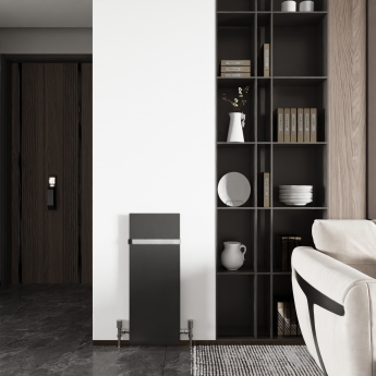 Reina Slimline Vertical Designer Radiator 770mm H x 300mm W Textured Matt Anthracite
