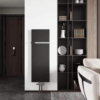 Reina Slimline Vertical Designer Radiator 1170mm H x 400mm W Textured Matt Anthracite