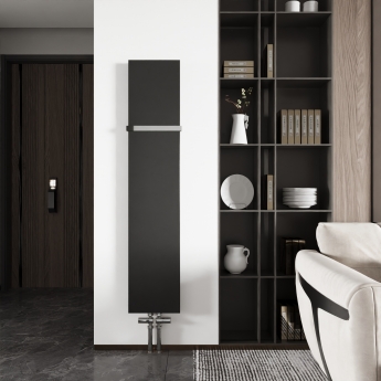 Reina Slimline Vertical Designer Radiator 1470mm H x 300mm W Textured Matt Anthracite