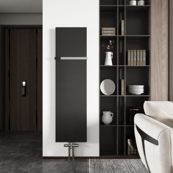Reina Slimline Vertical Designer Radiator 1470mm H x 400mm W Textured Matt Anthracite