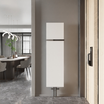 Reina Slimline Vertical Designer Radiator 1470mm H x 400mm W Textured Matt White