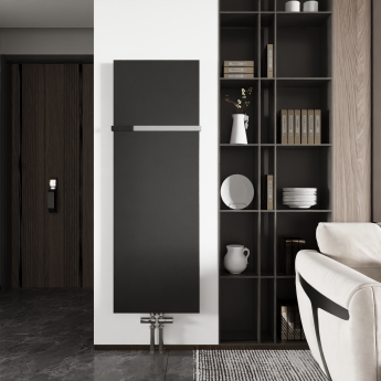 Reina Slimline Vertical Designer Radiator 1470mm H x 500mm W Textured Matt Anthracite