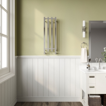 Reina Todi Designer Heated Towel Rail 800mm H x 260mm W Chrome | Product Image
