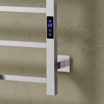 Reina Velino Dry Electric Stainless Steel Square Bar Heated Towel Rail