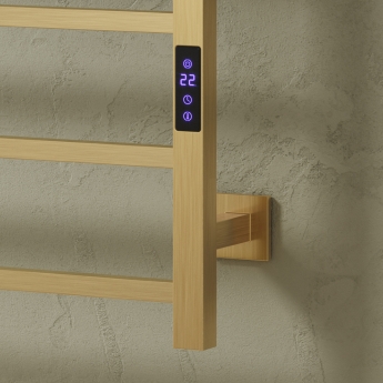 Reina Velino Dry Electric Stainless Steel Square Bar Heated Towel Rail