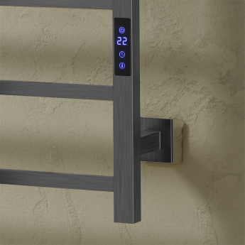 Reina Velino Dry Electric Stainless Steel Square Bar Heated Towel Rail