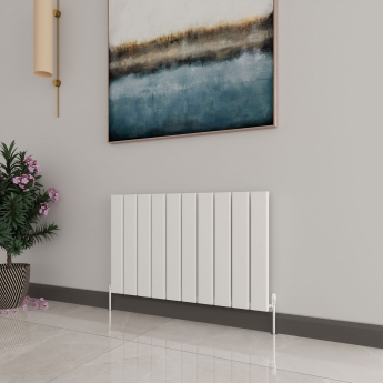 Reina Vicari Single Horizontal Aluminium Radiator 600mm H x 1000mm W White