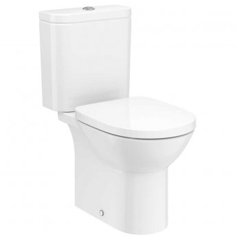 Roca Debba Dual Flush Rimless Close Coupled Toilet with Push Button Cistern - White