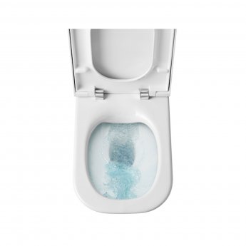 Roca The Gap Cleanrim Close Coupled Toilet with Dual Outlet Push Button Cistern Soft Close Seat