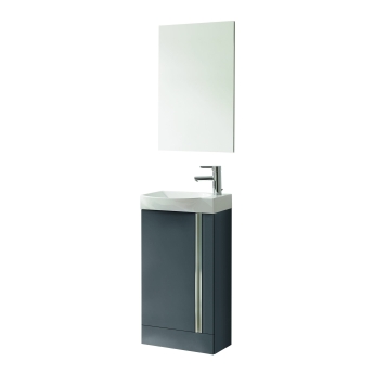 Royo Elegance 450mm 1-Door Floor Standing Vanity Unit with Bathroom Mirror | Product Image