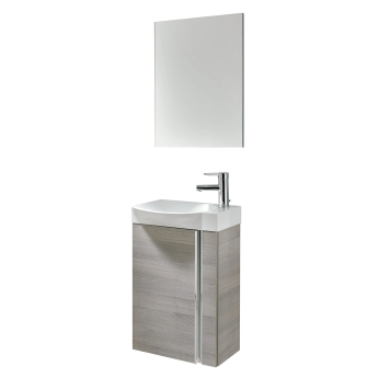 Royo Elegance 450mm 1-Door Wall Hung Vanity Unit with Bathroom Mirror | Product Image
