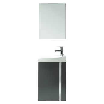 Royo Elegance 450mm 1-Door Wall Hung Vanity Unit with Bathroom Mirror | Product Image