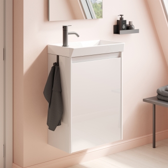 Royo Enjoy 450mm 1-Door Wall Hung Vanity Unit with Bathroom Mirror