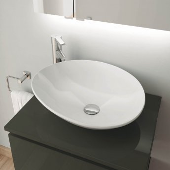 Royo Galaxy Oval Sit-On Counter Top Basin 512mm Wide - 0 Tap Hole