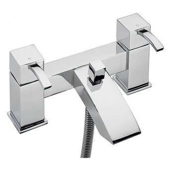 Sagittarius Arke Bath Shower Mixer Tap with Shower Kit Pillar Mounted - Chrome | Product Image