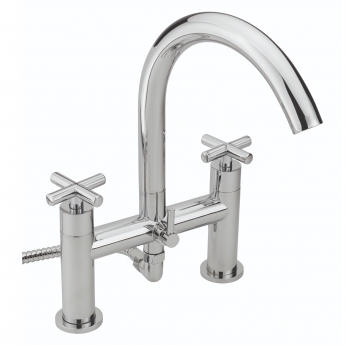 Sagittarius Avant Bath Shower Mixer Tap with Shower Kit Pillar Mounted - Chrome