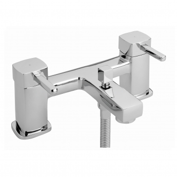 Sagittarius Axis Bath Shower Mixer Tap with Shower Kit Pillar Mounted - Chrome | Product Image