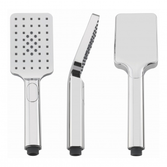 Sagittarius Capri 3 Mode Push Button Rectangular Shower Handset - Chrome