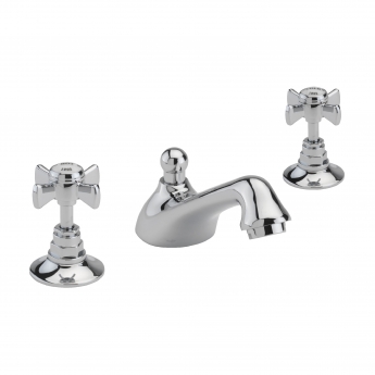 Sagittarius Churchmans 3-Hole Basin Mixer Tap with Pop Up Waste Deck Mounted - Chrome | Product Image