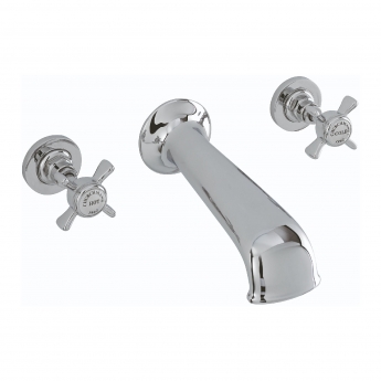 Sagittarius Churchmans 3-Hole Bath Filler Tap Wall Mounted - Chrome