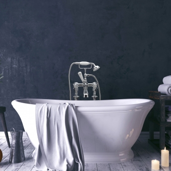 Sagittarius Churchmans Deluxe Bath Shower Mixer Tap with Shower Kit Pillar Mounted - Chrome