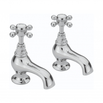 Sagittarius Edwardian Basin Taps Pair - Chrome