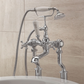 Sagittarius Edwardian Deluxe Bath Shower Mixer Tap with Shower Kit - Chrome