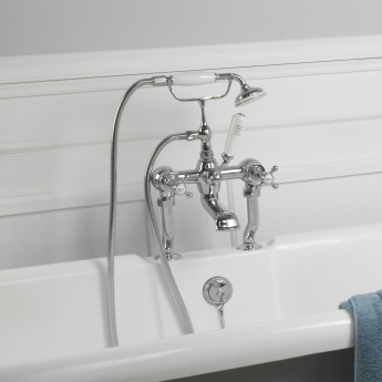Sagittarius Edwardian Deluxe Bath Shower Mixer Tap with Shower Kit - Chrome