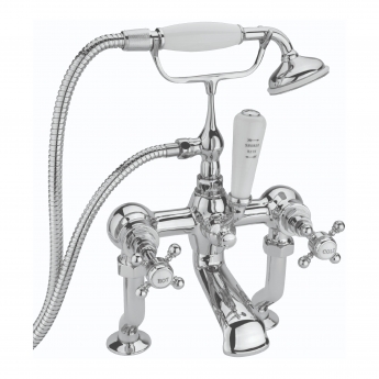 Sagittarius Edwardian Deluxe Bath Shower Mixer Tap with Shower Kit - Chrome