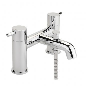 Sagittarius Ergo Bath Shower Mixer Tap with Shower Kit Pillar Mounted - Chrome