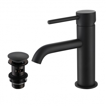 Sagittarius Ergo Cloakroom Monoblock Basin Mixer Tap with Waste - Black