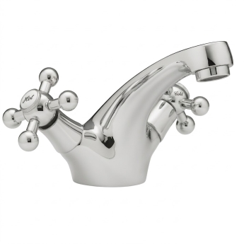 Sagittarius Fantasy Dual Handle Mono Basin Mixer Tap with Waste - Chrome | Product Image