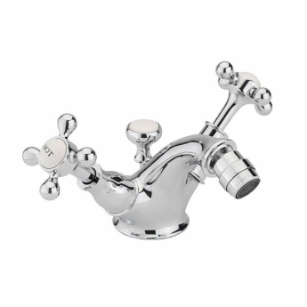 Sagittarius Kensington Monobloc Bidet Mixer Tap with Pop Up Waste - Chrome/White | Product Image
