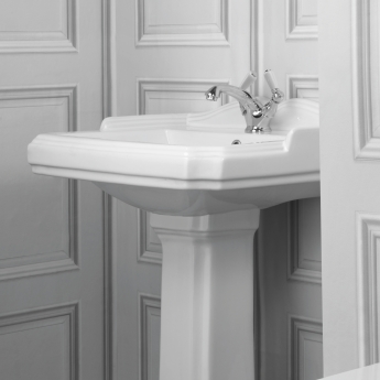 Sagittarius Kensington Monobloc Basin Mixer Tap Lever Handle with Sprung Waste - Chrome/White