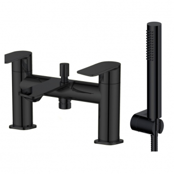 Sagittarius Kvell Bath Shower Mixer Tap with Shower Kit Pillar Mounted - Matt Black