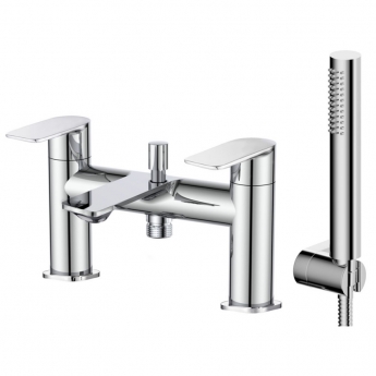 Sagittarius Kvell Bath Shower Mixer Tap with Shower Kit Pillar Mounted - Chrome