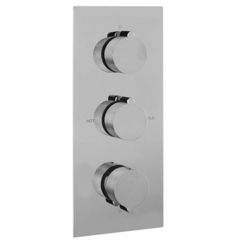 Sagittarius Lavorare Thermostatic Concealed Shower Valve with 3-Way Diverter Triple Handle - Chrome | Product Image
