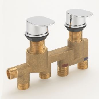 Sagittarius Metro Bath Mounted 1 or 2 way Thermostatic Mixer Valve - Chrome