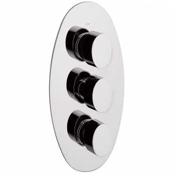 Sagittarius Oveta Concealed Shower Valve with 3-Way Diverter Triple Handle - Chrome