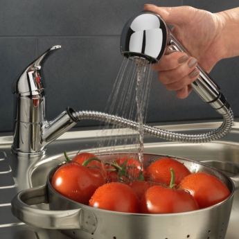 Sagittarius Prestige Mono Kitchen Sink Mixer Tap Pull Out Rinser - Chrome