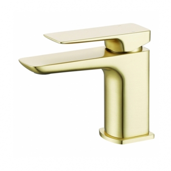 Sagittarius Ravenna Mono Basin Mixer Tap with Sprung Waste - Brushed Brass