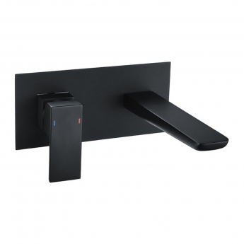 Sagittarius Ravenna Mono Basin Mixer Tap Wall Mounted - Matt Black