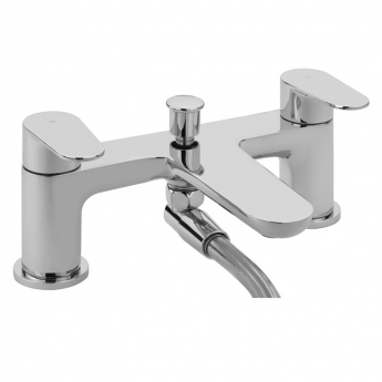 Sagittarius Zeel Bath Shower Mixer Tap with Shower Kit Pillar Mounted - Chrome