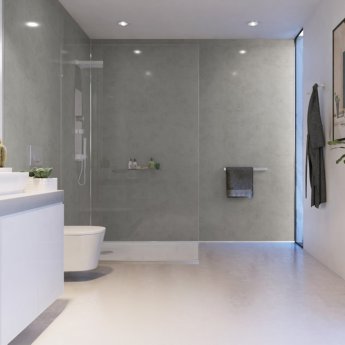 Showerwall Square Edge MDF Shower Panel 1200mm Wide x 2440mm High - Pearl Grey