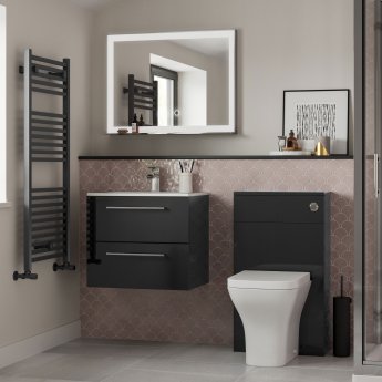 Signature Aalborg Back to Wall WC Toilet Unit 500mm Wide - Anthracite Gloss